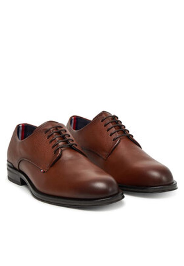 TOMMY HILFIGER - Tommy Hilfiger Półbuty Core Hilfiger Leather Shoe FM0FM05375 Brązowy. Kolor: brązowy. Materiał: skóra