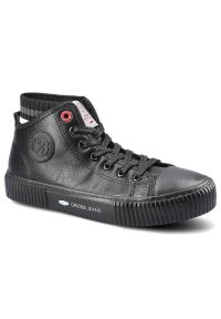 Czarne Sneakersy Damskie Cross Jeans Modne Obuwie. Okazja: na co dzień. Wysokość cholewki: przed kolano. Zapięcie: sznurówki. Kolor: czarny. Materiał: guma, syntetyk, materiał. Szerokość cholewki: normalna