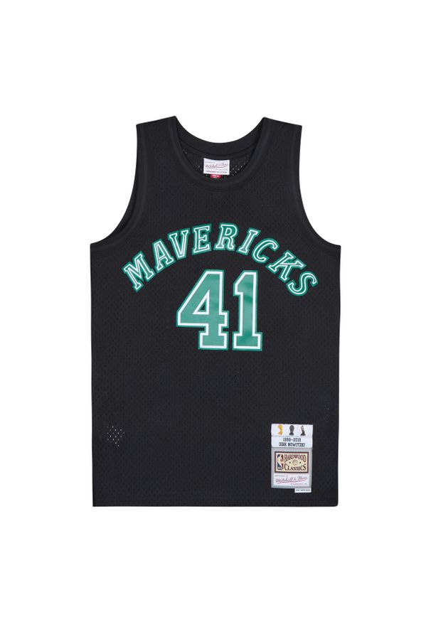 Mitchell & Ness - Koszulka NBA Dallas Mavericks Dirk Nowitzki. Kolor: czarny. Materiał: poliester. Wzór: haft. Sport: koszykówka