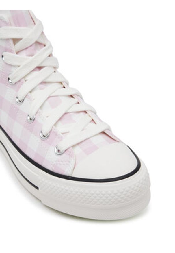 Converse Trampki Chuck Taylor All Star Lift Platform Gingham A13663C Różowy. Kolor: różowy. Materiał: materiał. Obcas: na platformie