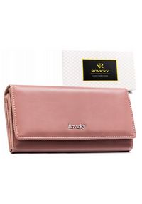 ROVICKY - Portfel damski Rovicky RPX-24-ML różowy. Kolor: różowy. Wzór: gładki