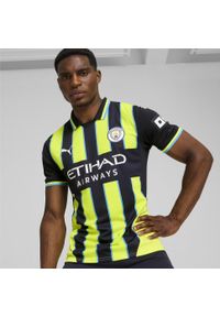 Puma - Męska koszulka wyjazdowa Manchester City 24/25 PUMA New Navy Yellow Glow Blue. Kolor: niebieski, wielokolorowy, żółty. Materiał: poliester. Sport: piłka nożna