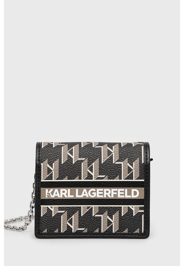 Karl Lagerfeld portfel 221W3219 damski kolor czarny. Kolor: czarny. Materiał: materiał