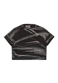 GYMSHARK - Top treningowy damski Gymshark Zone Graphic Crop. Kolor: czarny. Sport: fitness