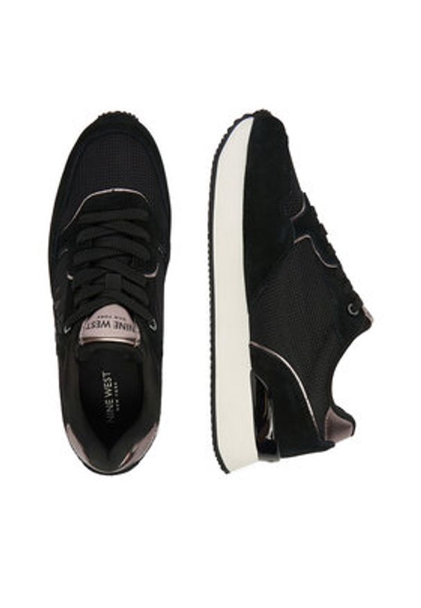 Nine West Sneakersy EO-H24049 Czarny. Kolor: czarny. Materiał: zamsz, skóra