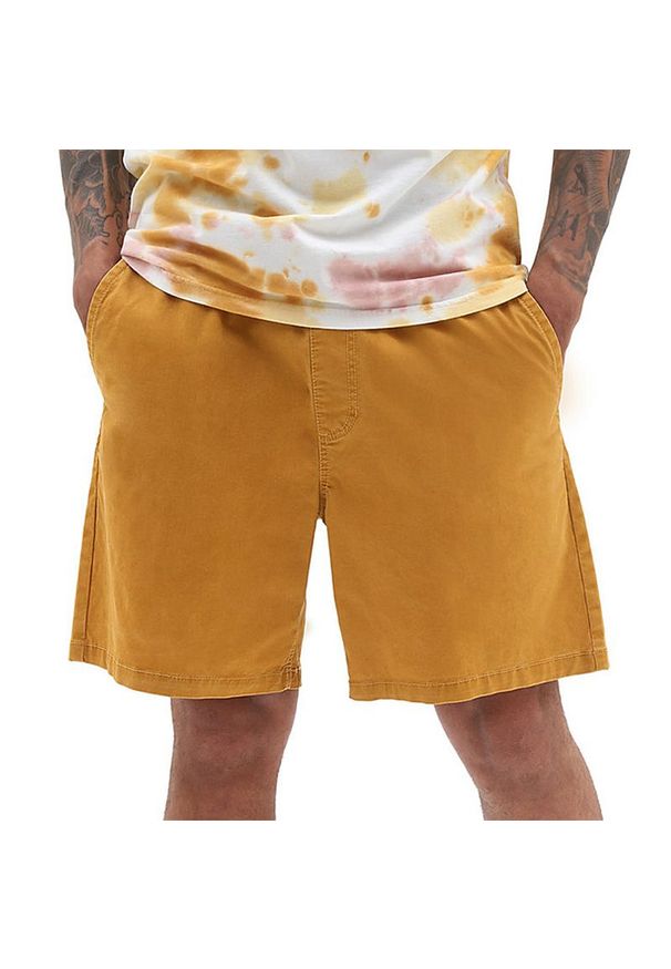 Spodenki Vans Range Salt Wash Relaxed Elastic VN0A5FKCG4O1 - żółte. Kolor: żółty. Materiał: bawełna, materiał. Sezon: lato