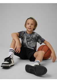 4f - 4F Koszulka sportowa szybkoschnąca chłopięca - szara 158/164 (12-14 lat). Kolor: szary. Materiał: materiał. Sezon: lato #1