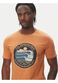 Quiksilver T-Shirt Ev Three Seas Ss EQYZT08051 Brązowy Regular Fit. Kolor: brązowy. Materiał: bawełna #3