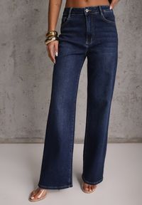 Renee - Niebieskie Szerokie Jeansy z Bawełny Vimelsnis. Okazja: na co dzień. Kolor: niebieski. Styl: casual #6