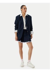 Tommy Jeans Marynarka DW0DW22601 Granatowy Boyfriend Fit. Kolor: niebieski. Materiał: syntetyk #4