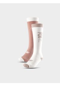 4f - 4F Skarpety snowboardowe (2-pack) damskie - brązowe 35-38. Kolor: brązowy. Materiał: materiał. Sport: snowboard