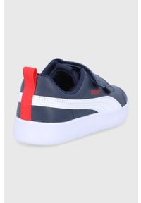 Puma buty dziecięce kolor granatowy. Nosek buta: okrągły. Zapięcie: rzepy. Kolor: niebieski. Materiał: guma