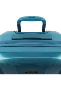 Wittchen - Średnia walizka z polikarbonu geometryczna. Kolor: niebieski. Materiał: guma. Wzór: geometria #2