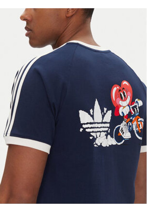 Adidas - adidas T-Shirt JP0984 Granatowy Slim Fit. Kolor: niebieski. Materiał: bawełna