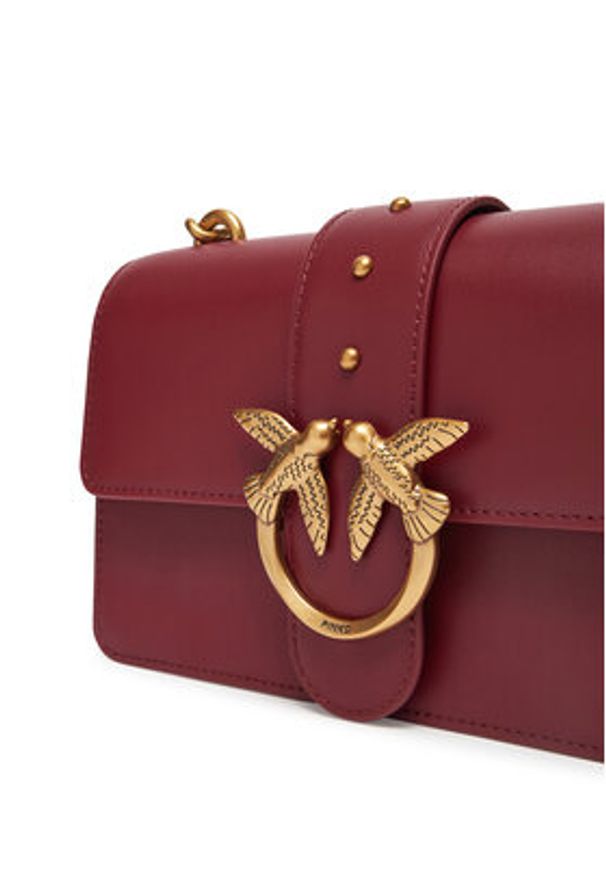 Pinko - PINKO Torebka Love One Mini Cl PE 25 PCPL 100059 A0F1 Bordowy. Kolor: czerwony. Materiał: skórzane