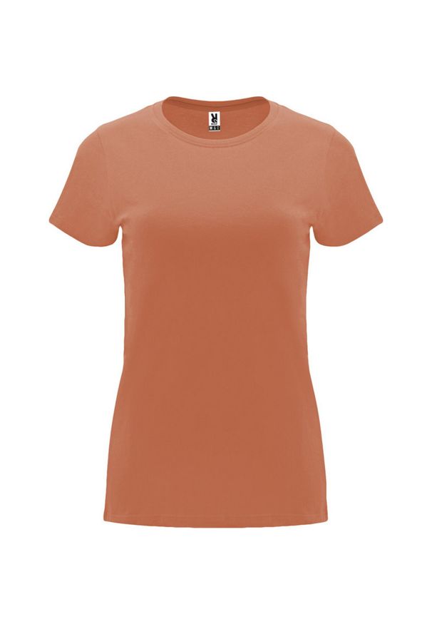 ROLY - Damska Koszulka Z Krótkim Rękawem Capri. Kolor: pomarańczowy. Długość rękawa: krótki rękaw. Długość: krótkie. Sport: turystyka piesza