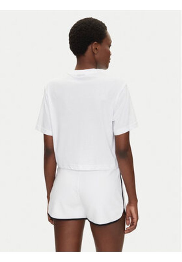 Karl Lagerfeld - KARL LAGERFELD T-Shirt A2W17076 Biały Cropped Fit. Typ kołnierza: dekolt w karo. Kolor: biały. Materiał: bawełna, syntetyk