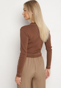 Born2be - Brązowy Kardigan Patli. Kolor: brązowy. Długość rękawa: długi rękaw. Długość: długie. Styl: retro, elegancki #7