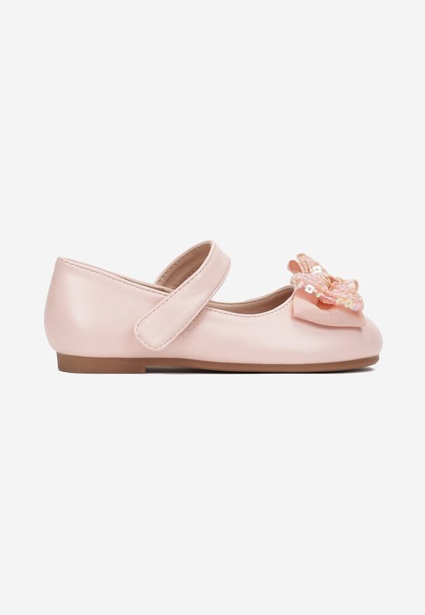 Born2be - Różowe Balerinki Tryphadina. Zapięcie: rzepy. Kolor: różowy. Wzór: aplikacja. Styl: elegancki