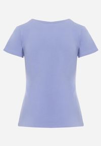 Renee - Niebieski T-shirt Kahlisiphe. Okazja: do domu, na co dzień. Kolor: niebieski. Materiał: bawełna, dzianina. Długość rękawa: krótki rękaw. Długość: krótkie. Styl: wakacyjny, casual #6