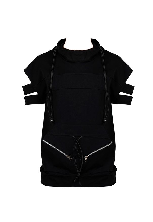 La Haine Inside Us Bluza "Poeti Unisex" | P2308 3M | Poeti | Mężczyzna | Czarny. Okazja: na co dzień. Typ kołnierza: kaptur. Kolor: czarny. Materiał: nylon, wiskoza, elastan. Długość: długie. Wzór: aplikacja. Styl: casual