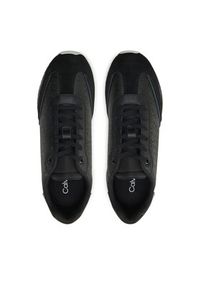 Calvin Klein Sneakersy Runner Lace Up - Mono Mix HW0HW02294 Czarny. Kolor: czarny. Materiał: skóra #3