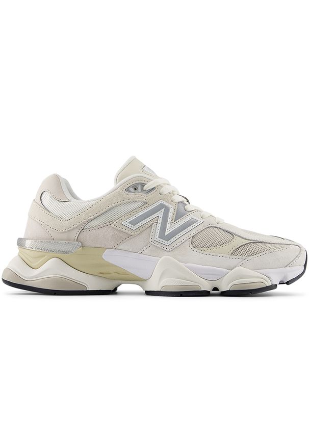 Buty unisex New Balance U9060WHT – beżowe. Kolor: beżowy. Materiał: skóra, guma, zamsz, materiał, syntetyk. Szerokość cholewki: normalna. Sport: turystyka piesza