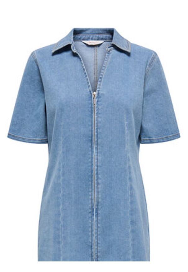 only - ONLY Sukienka jeansowa Frida 15360436 Niebieski Regular Fit. Kolor: niebieski. Materiał: bawełna
