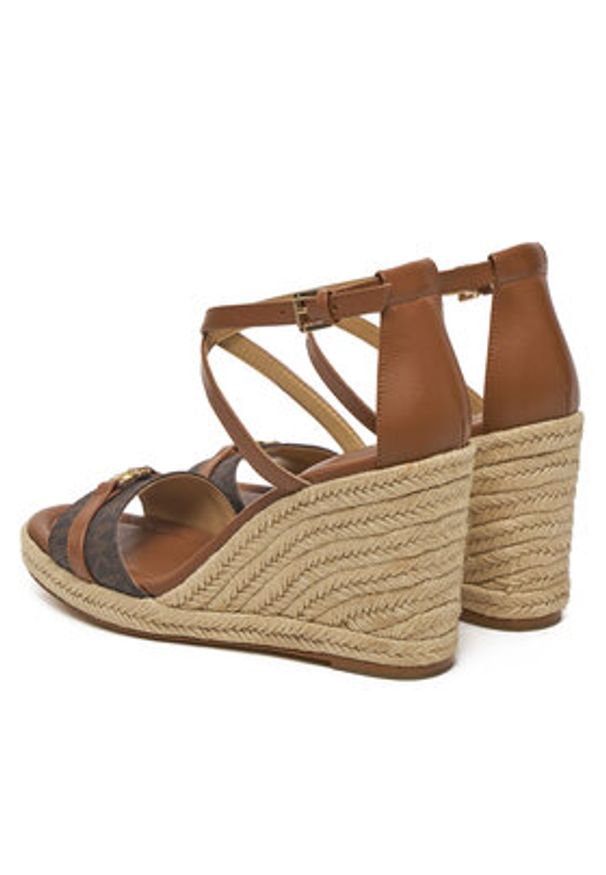 Michael Kors Espadryle Mandy Wedge 40R5MAMS2B Brązowy. Kolor: brązowy. Materiał: skóra