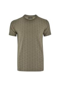 Emporio Armani T-Shirt EM000692 AF12362 U6189 Brązowy Regular Fit. Kolor: brązowy. Materiał: syntetyk