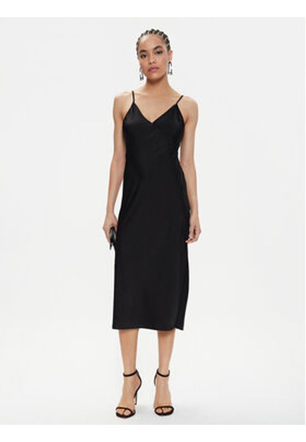 Armani Exchange Sukienka koktajlowa 8NYA59 YNZ5Z 1200 Czarny Regular Fit. Kolor: czarny. Materiał: syntetyk. Styl: wizytowy