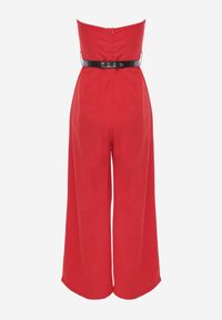 Renee - Czerwony Kombinezon VICES Bandeau z Falbankami i Paskiem w Eleganckim Stylu Pinoia. Kolor: czerwony. Długość rękawa: bez rękawów. Styl: elegancki #3