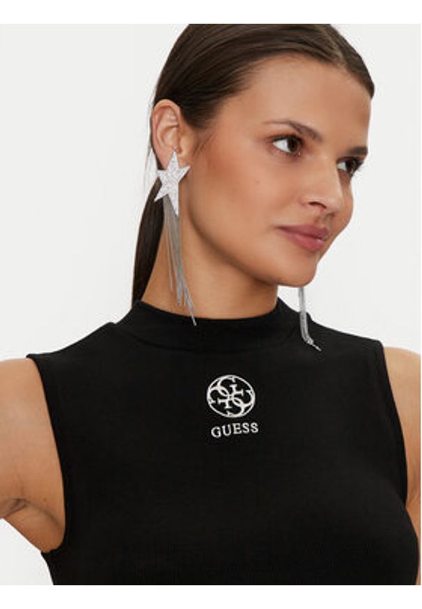 Guess Bluzka Elea V4YP04 KCDN0 Czarny Regular Fit. Kolor: czarny. Materiał: wiskoza