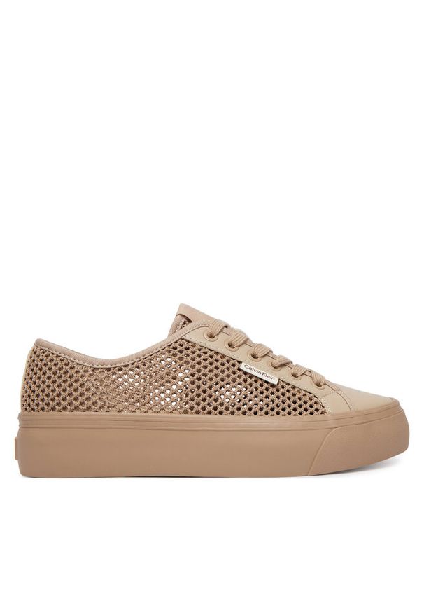 Sneakersy Calvin Klein. Kolor: beżowy. Materiał: mesh