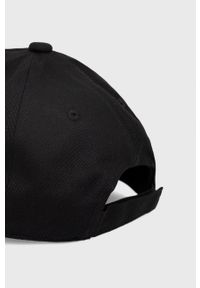 Armani Exchange czapka kolor czarny gładka. Kolor: czarny. Wzór: gładki