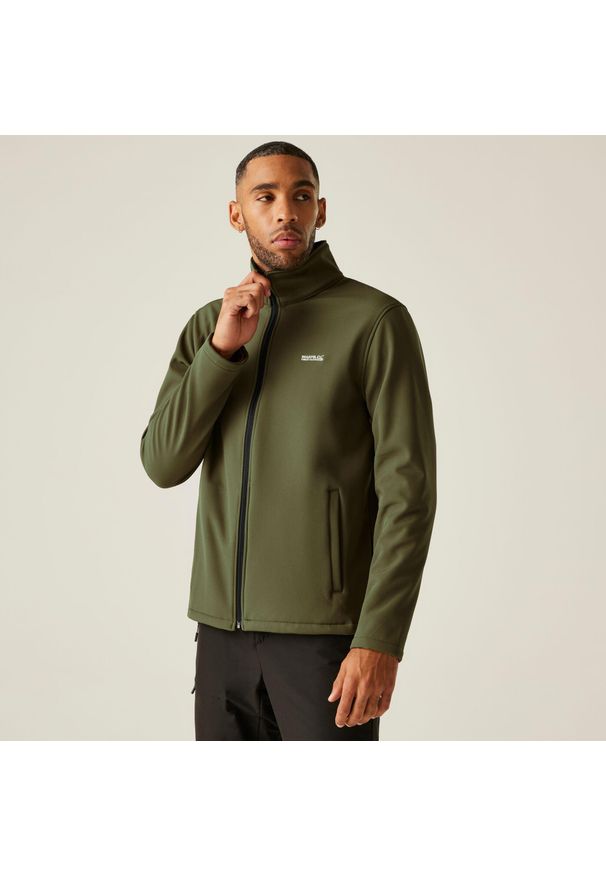 Regatta - Męska warstwa środkowa Cera V Softshell. Kolor: zielony. Materiał: softshell. Sport: turystyka piesza