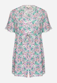 Born2be - Miętowa Koszulowa Sukienka z Wiskozą Ozdobiona Wiązaniem Edirilira. Okazja: na co dzień. Typ kołnierza: dekolt w kształcie V. Kolor: miętowy. Wzór: aplikacja. Typ sukienki: koszulowe. Materiał: wiskoza. Długość rękawa: krótki rękaw. Sezon: lato. Styl: klasyczny, casual, elegancki #7