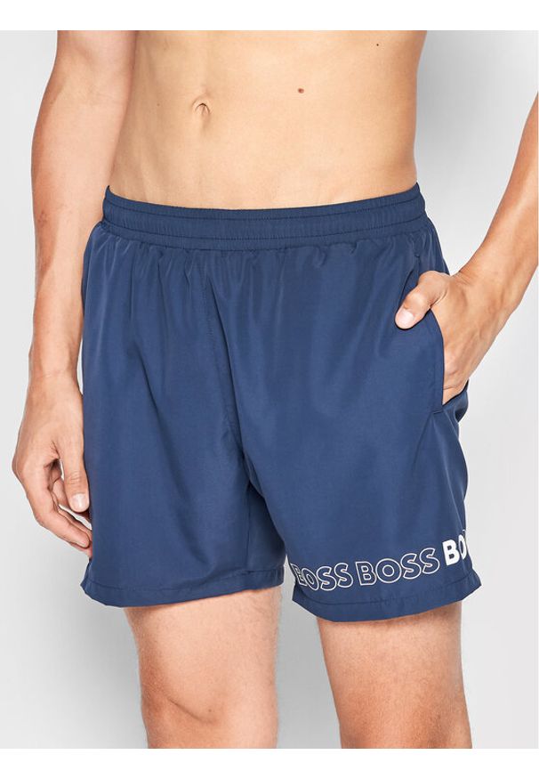 BOSS - Boss Szorty kąpielowe Dolphin 50469590 Granatowy Regular Fit. Kolor: niebieski. Materiał: syntetyk