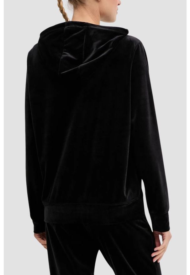 Guess - GUESS Czarna damska bluza z cyrkoniami Couture, Rozmiar S. Kolor: czarny