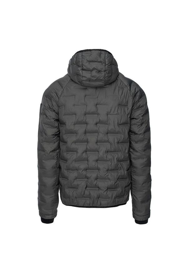 Elbrus - Męska Pikowana Kurtka Ocieplana Huel PrimaLoft. Kolor: szary. Materiał: puch. Technologia: Primaloft. Sport: turystyka piesza