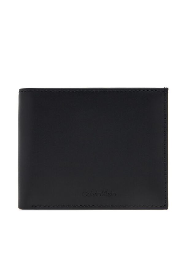 Calvin Klein Portfel męski Ck Premium Bifold 5Cc W/Coin K50K512923 Czarny. Kolor: czarny. Materiał: skóra