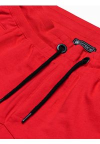 Ombre Clothing - Spodnie męskie dresowe joggery P952 - czerwone - XXL. Kolor: czerwony. Materiał: dresówka #4
