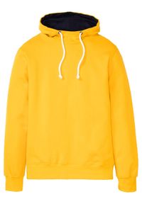 Bluza z kapturem bonprix żółty szafranowy - ciemnoniebieski. Typ kołnierza: kaptur. Kolor: żółty. Materiał: materiał, bawełna #1