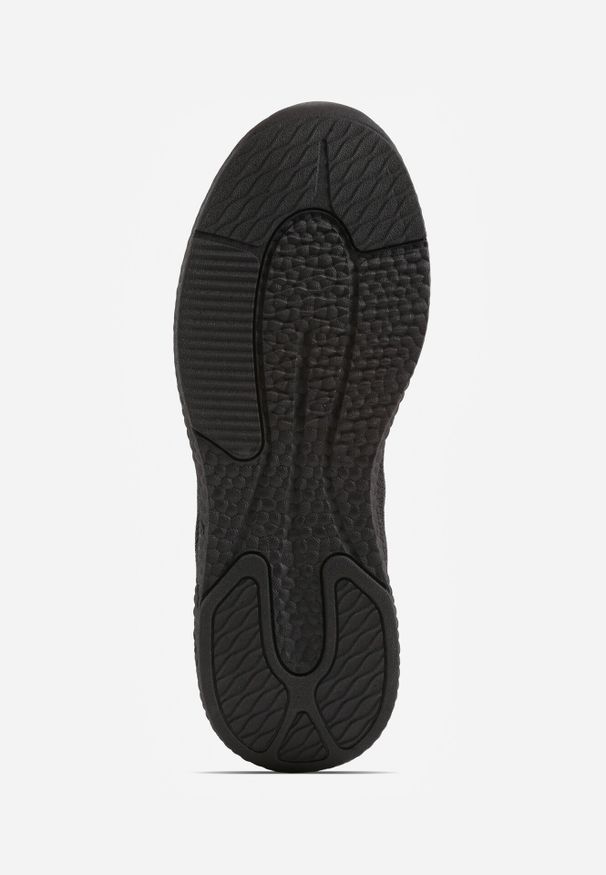 Born2be - Czarne Buty Sportowe Sneakersy z Ozdobnym Paskiem z Boku Damamene. Okazja: na co dzień. Zapięcie: pasek. Kolor: czarny. Materiał: jeans, dresówka