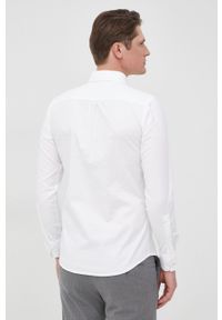 BOSS koszula BOSS CASUAL męska kolor biały slim z kołnierzykiem button-down. Okazja: na co dzień. Typ kołnierza: button down. Kolor: biały. Wzór: aplikacja. Styl: casual #2