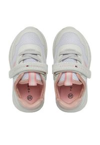 TOMMY HILFIGER - Tommy Hilfiger Sneakersy Stripes Low Cut Lace-Up Velcro Sneaker T1A9-33222-1697 M Biały. Kolor: biały. Materiał: materiał