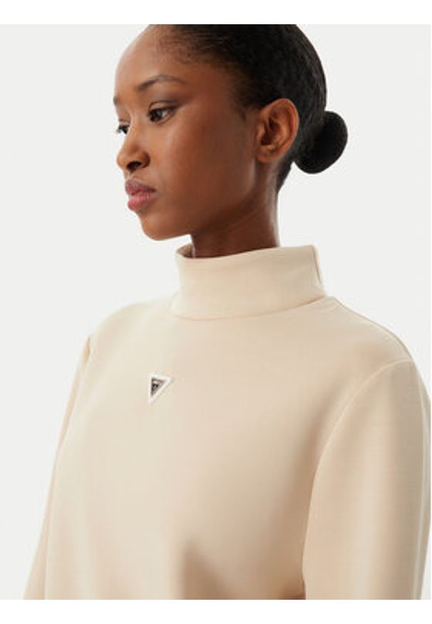 Guess Bluza Olympe V4YQ05 KCAY2 Beżowy Regular Fit. Kolor: beżowy. Materiał: syntetyk