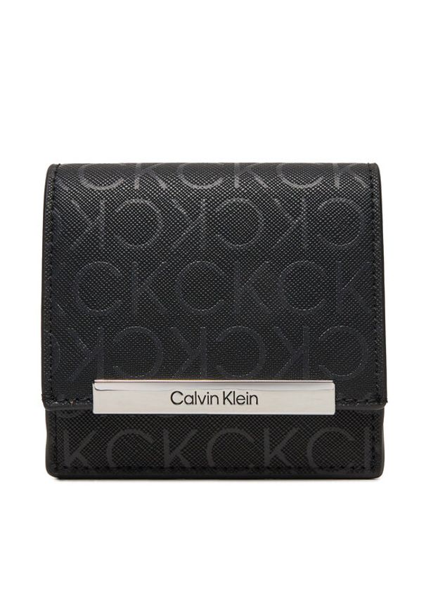 Calvin Klein Mały Portfel Damski K60K612443 Czarny. Kolor: czarny. Materiał: skóra