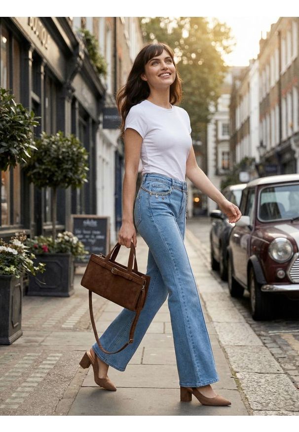 Sinsay - Gładka koszulka basic - biały. Kolor: biały. Wzór: gładki