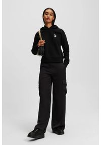 Karl Lagerfeld - KARL LAGERFELD Czarna bluza damska z kapturem Ikonik 2.0, Rozmiar XS. Typ kołnierza: kaptur. Kolor: czarny. Materiał: poliester, bawełna, materiał #4